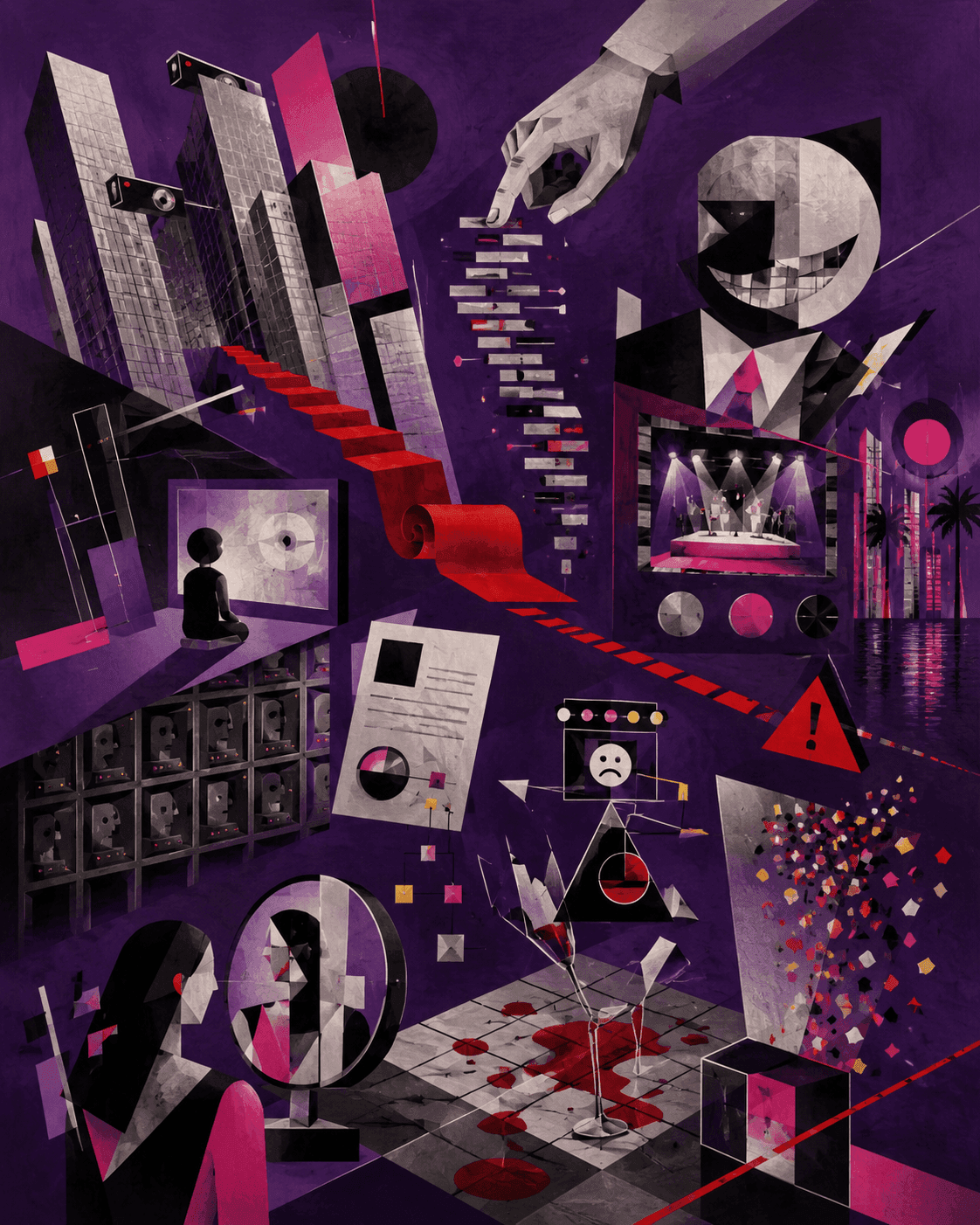 Oneira dream painting, symbols surfacing from dream logic